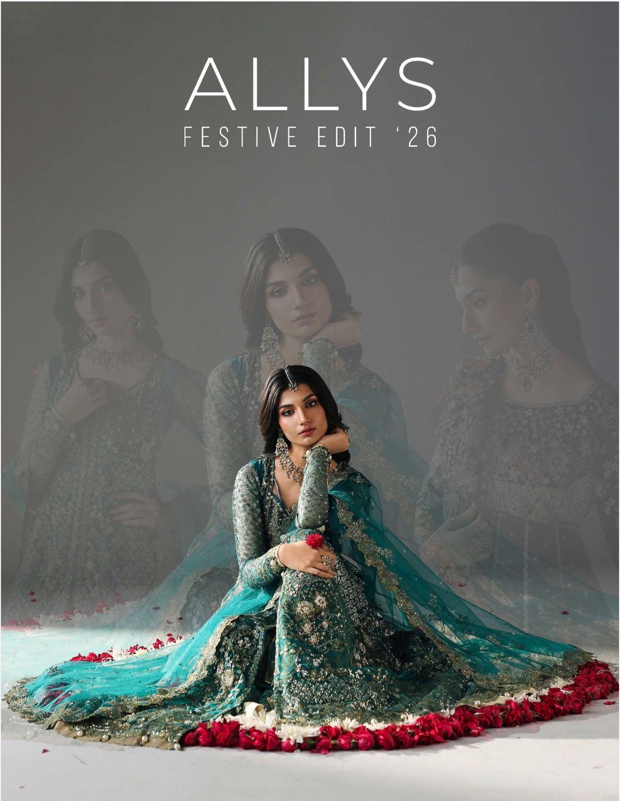 Allys Festive Edition ’26 – Luxury Net Maxi with Jamawar Shararah