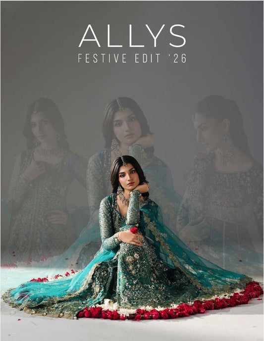 Allys Festive Edition ’26 – Luxury Net Maxi with Jamawar Shararah