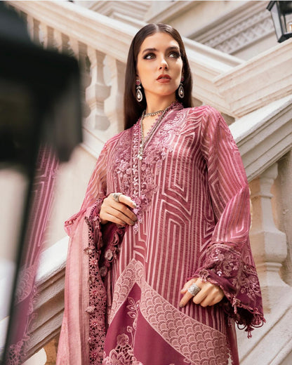 D4 Maria B (Inspired) – Pink Soft Organza Winter Luxe Collection 2025 | Small to XL