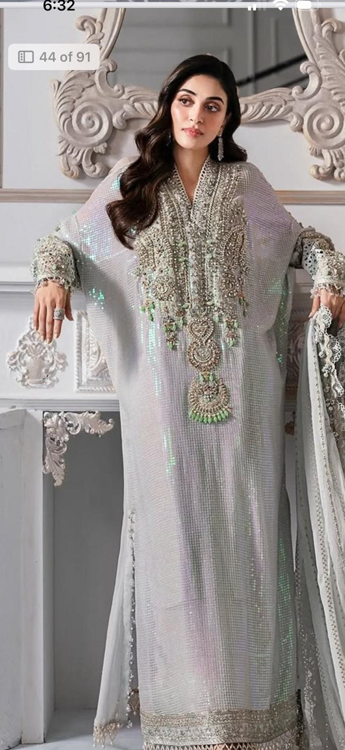 Maria B ( inspired) 3pcs beautiful heavy embroidered chiffon suit..
