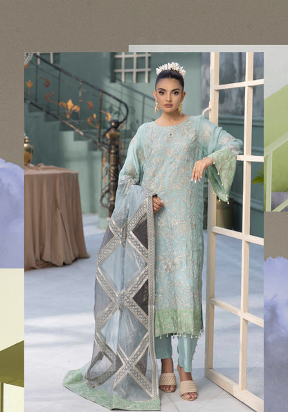 Flossie By Simran’s – 3 Piece Chiffon Embroidered Suit | Sizes S–2XL