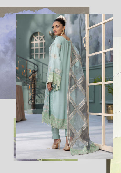 Flossie By Simran’s – 3 Piece Chiffon Embroidered Suit | Sizes S–2XL