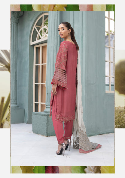 Flossie By Simran’s – 3 Piece Chiffon Embroidered Suit | Sizes S–2XL