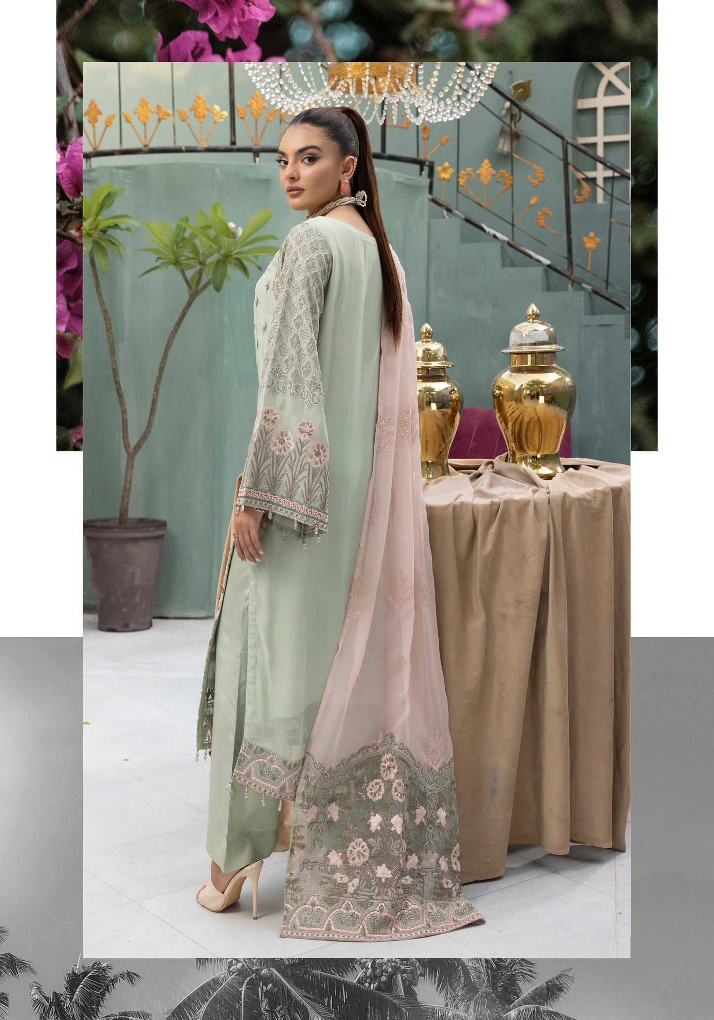 Flossie By Simran’s – 3 Piece Chiffon Embroidered Suit | Sizes S–2XL