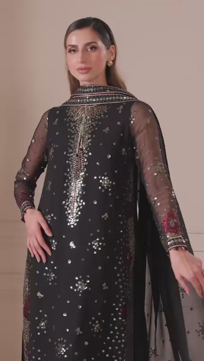 Jazmin Inspired Luxury Chiffon 3-Piece Suit with Heavy Embroidered Dupatta –Tailor Stitched