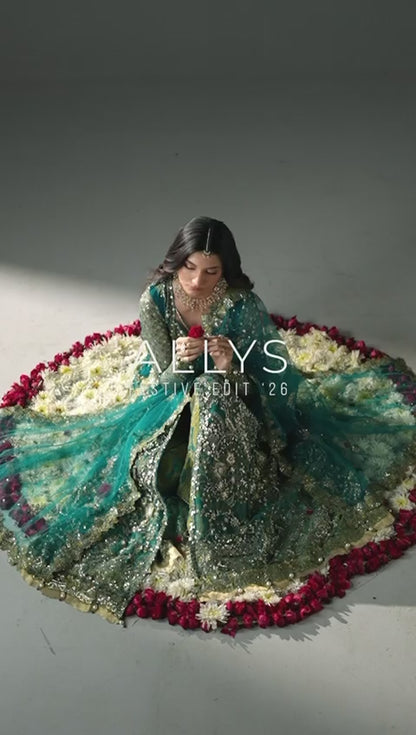 Allys Festive Edition ’26 – Luxury Net Maxi with Jamawar Shararah
